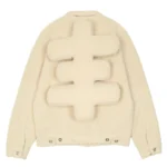 Beige Seventh Heaven Button-Up Sherpa Trucker Jacket Back