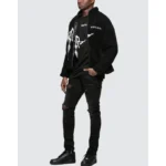 Black Anarchy Fleece Zip-Up Jacket Wearing look