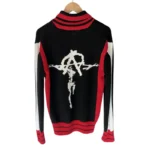 Black/Red Seventh Heaven Anarchy Zip-Up Knit Sweater Back
