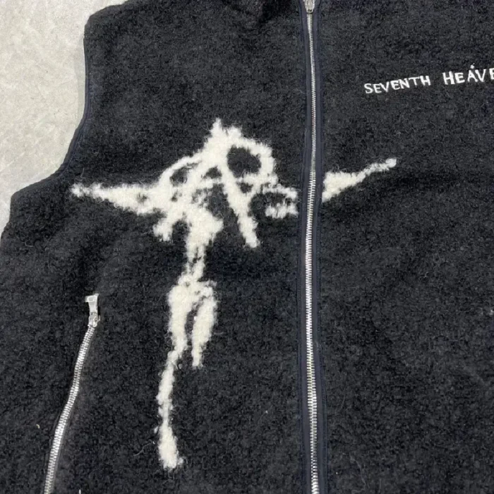 Black Seventh Heaven Anarchy Fleece Vest View