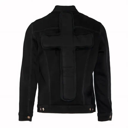 Black Seventh Heaven Button-Up Denim Jacket Back