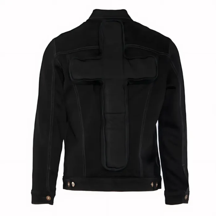 Black Seventh Heaven Button-Up Denim Jacket Back