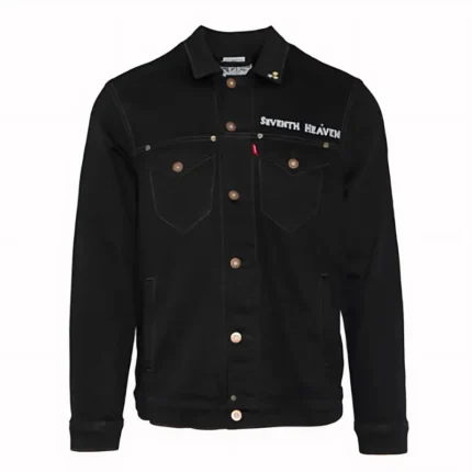 Black Seventh Heaven Button-Up Denim Jacket
