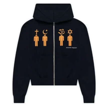 Black Seventh Heaven Coexist Zip-Up Hoodie