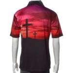 Black Seventh Heaven Graphic Print Collar Polo Shirt Back