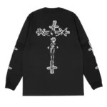 Black Seventh Heaven Jesus 2 Layer Barbed Wire L/S Shirt Back