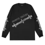 Black Seventh Heaven Jesus 2 Layer Barbed Wire L/S Shirt