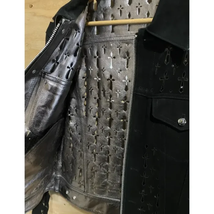 Black Seventh Heaven Masu Diamond Cut Jacket Close View