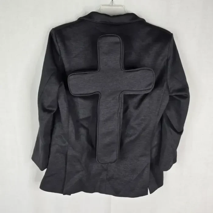 Black Seventh Heaven Men'S Medium 3D Cross Jacket