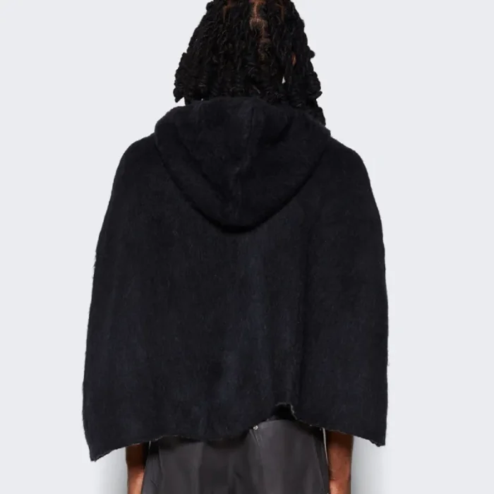 Black Seventh Heaven Mohair Knit Anarchy Jesus Poncho Back