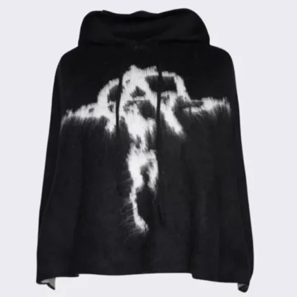 Black Seventh Heaven Mohair Knit Anarchy Jesus Poncho