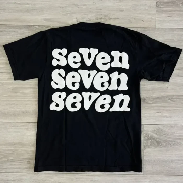 Black Seventh Heaven 'Seven Seven Seven' Graphic T-Shirt Back View