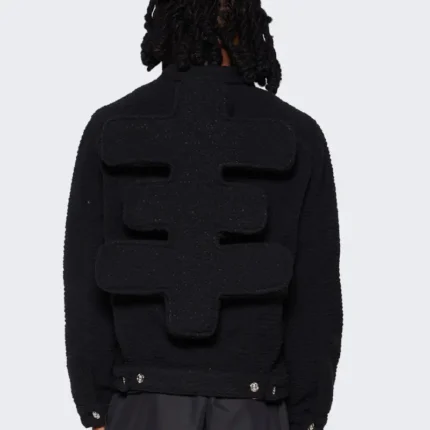 Black Seventh Heaven Sherpa Trucker Jacket Back