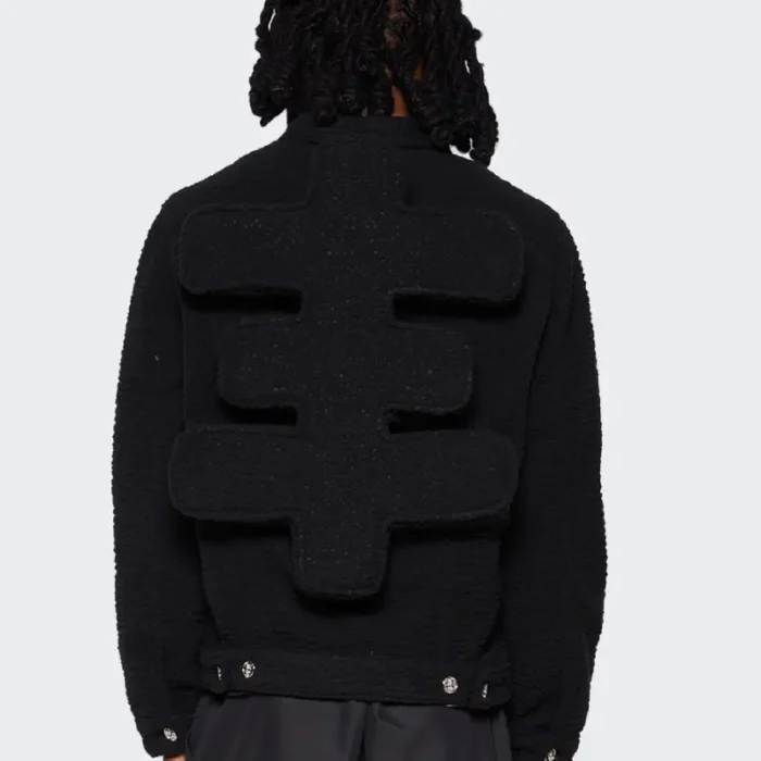 Black Seventh Heaven Sherpa Trucker Jacket Back