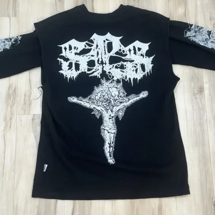 Black Seventh Heaven X Plod Squad Long Sleeve Shirt Back View