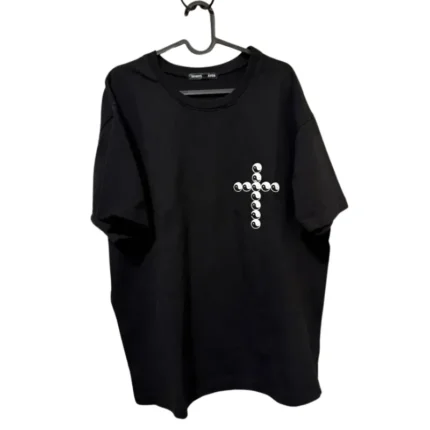 Black Seventh Heaven Yin Yang Cross T-Shirt