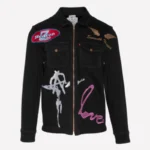 Black Seventh Heaven Zip-Up Denim Jacket