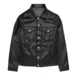 Black Seventh Heaven x The Weeknd Button-Up Leather Jacket