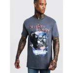 Faded Grey Seventh Heaven Graphic Loose-Fit T-shirt