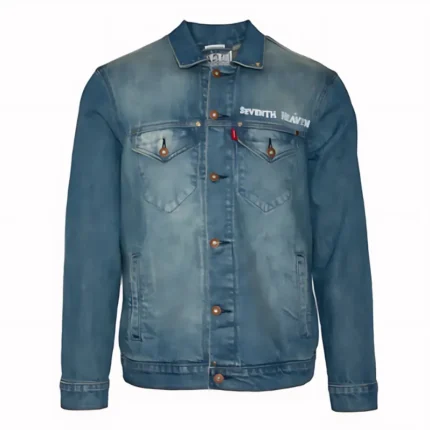 Blue Seventh Heaven Button-Up Denim Jacket