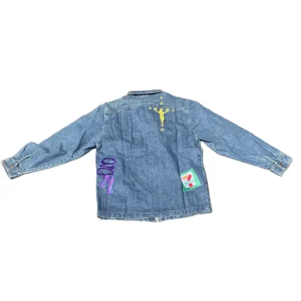 Blue Seventh Heaven Zip-Up Denim Jacket Back