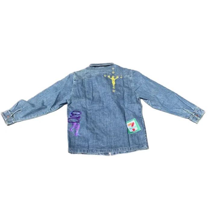 Blue Seventh Heaven Zip-Up Denim Jacket Back