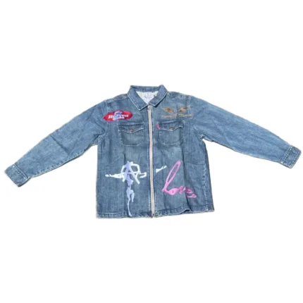 Blue Seventh Heaven Zip-Up Denim Jacket