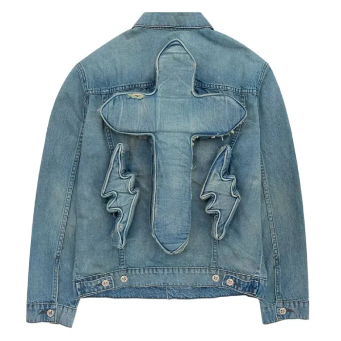 Blue Seventh Heaven X The Weeknd Button-Up Denim Jacket Back