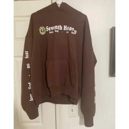 Brown Seventh Heaven Love God No Fear Hoodie
