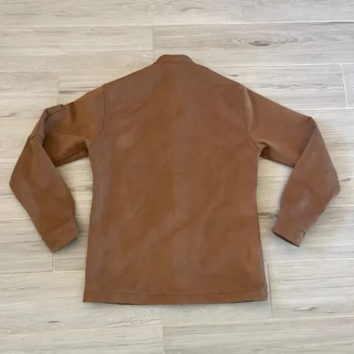 Brown Seventh Heaven Scaffolding Leather Jacket Back View