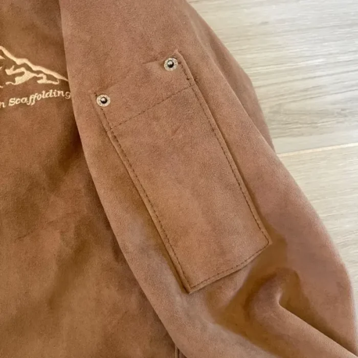 Brown Seventh Heaven Scaffolding Leather Jacket Side View