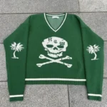 Green Seventh Heaven Can Wait Island Knit Sweater