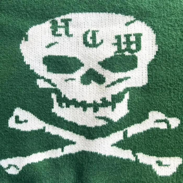 Green Seventh Heaven Can Wait Island Knit Sweater Print