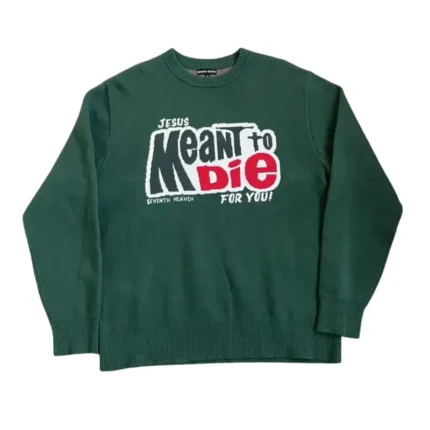 Green Seventh Heaven Meant to Die Knit Sweater