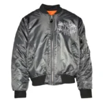Grey Seventh Heaven Logo Nylon Bomber Jacket