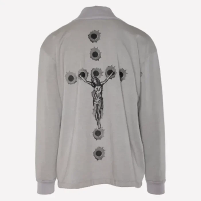 Grey Seventh Heaven High-Neck Sweatshirt Back