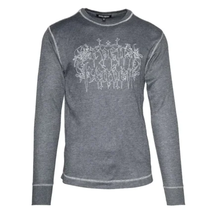 Grey Seventh Heaven Waffle-Knit Crewneck