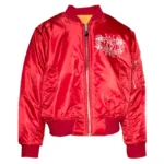 Red Seventh Heaven Nylon Bomber Jacket