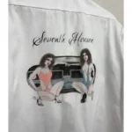 White Seventh Heaven Button-Up T-shirt Design