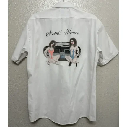 White Seventh Heaven Button-Up T-shirt Back