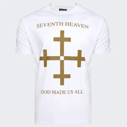 White Seventh Heaven God Made Us All T-Shirt