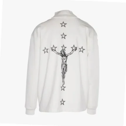 White Seventh Heaven High-Neck Sweatshirt Back