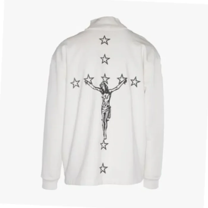 White Seventh Heaven High-Neck Sweatshirt Back