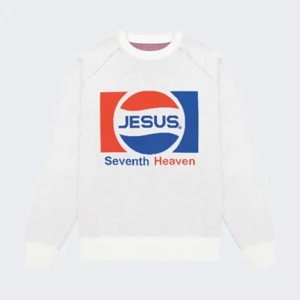 White Seventh Heaven Jesus Knit Sweater