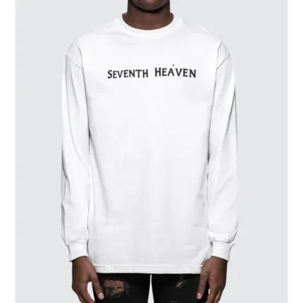 White Seventh Heaven Logo L/S T-Shirt