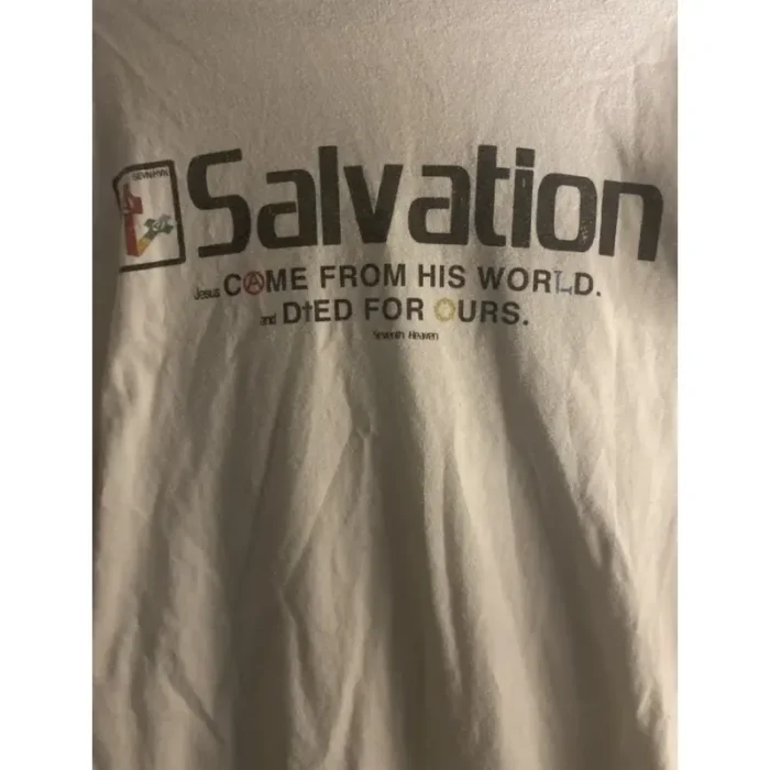 White Seventh Heaven Salvation T Shirts Front View