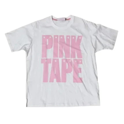 White Seventh Heaven X Lil Uzi Vert Pink Tape Tee