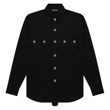 Black Seventh Heaven Crucifix Button-Up Shirt