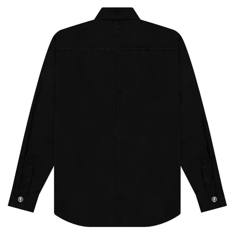 Black Seventh Heaven Logo Button-Up Shirt Back
