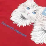 Red Seventh Heaven Cats Collared Shirt View